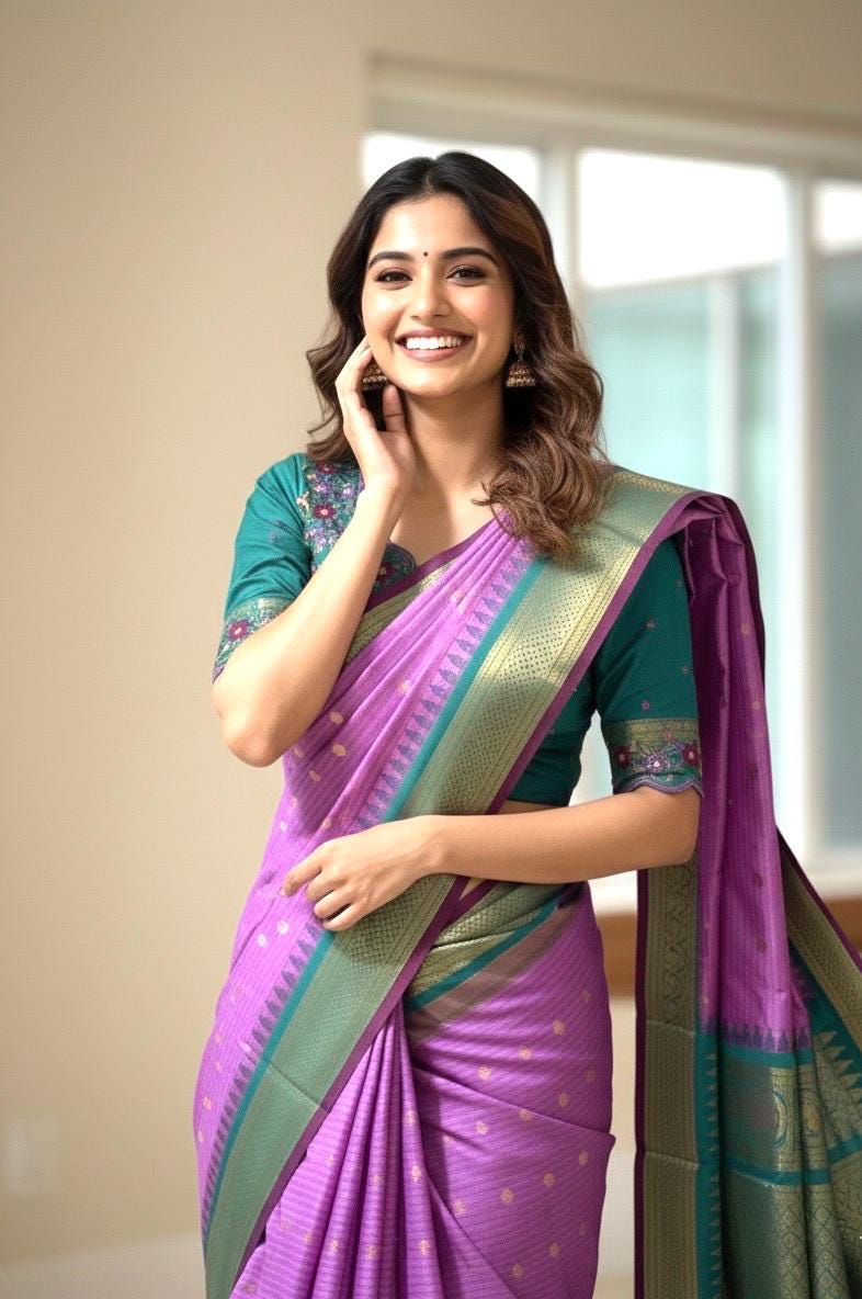 Gadwal Handloom pure silk sarees in rare colors and ready to wear blouse with embroidered blouse fits up to 32 -46 saree is ready fall pico