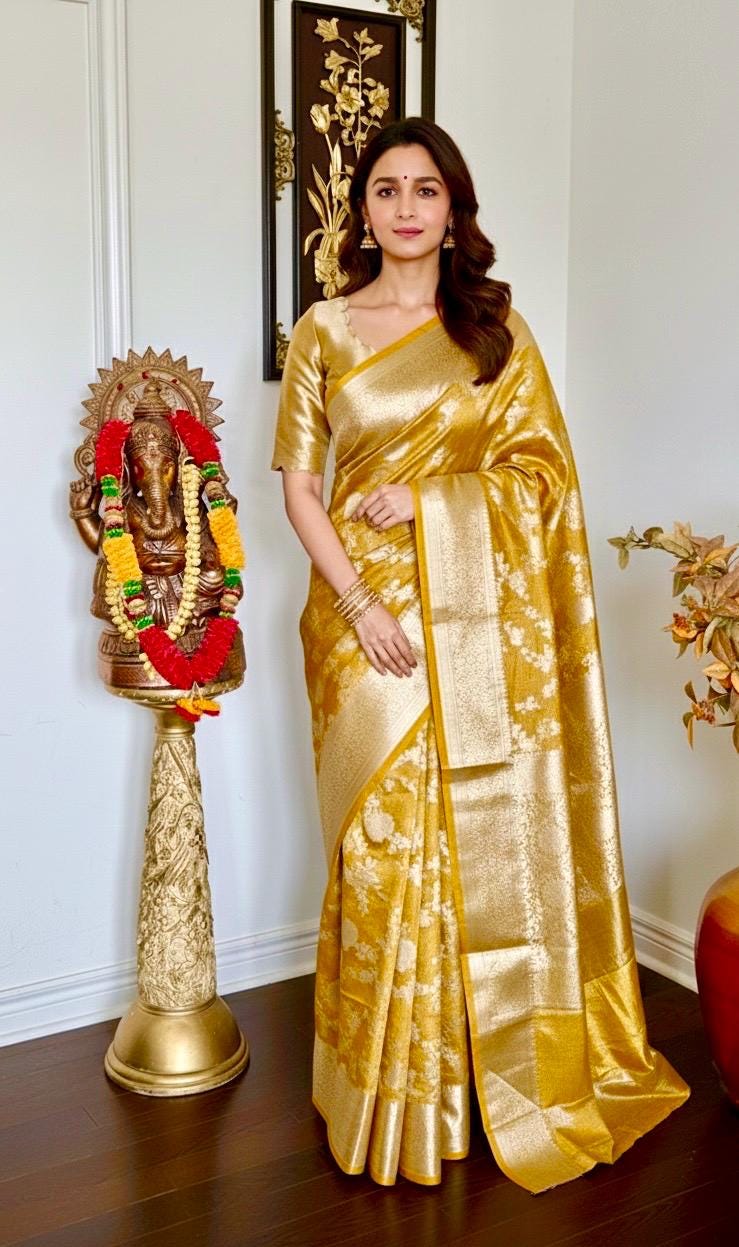 Beautiful party wear cocktail pure silk  crush tissue  saree paired up with pretty designer Blouse fits 32-46/contact seller for availabil