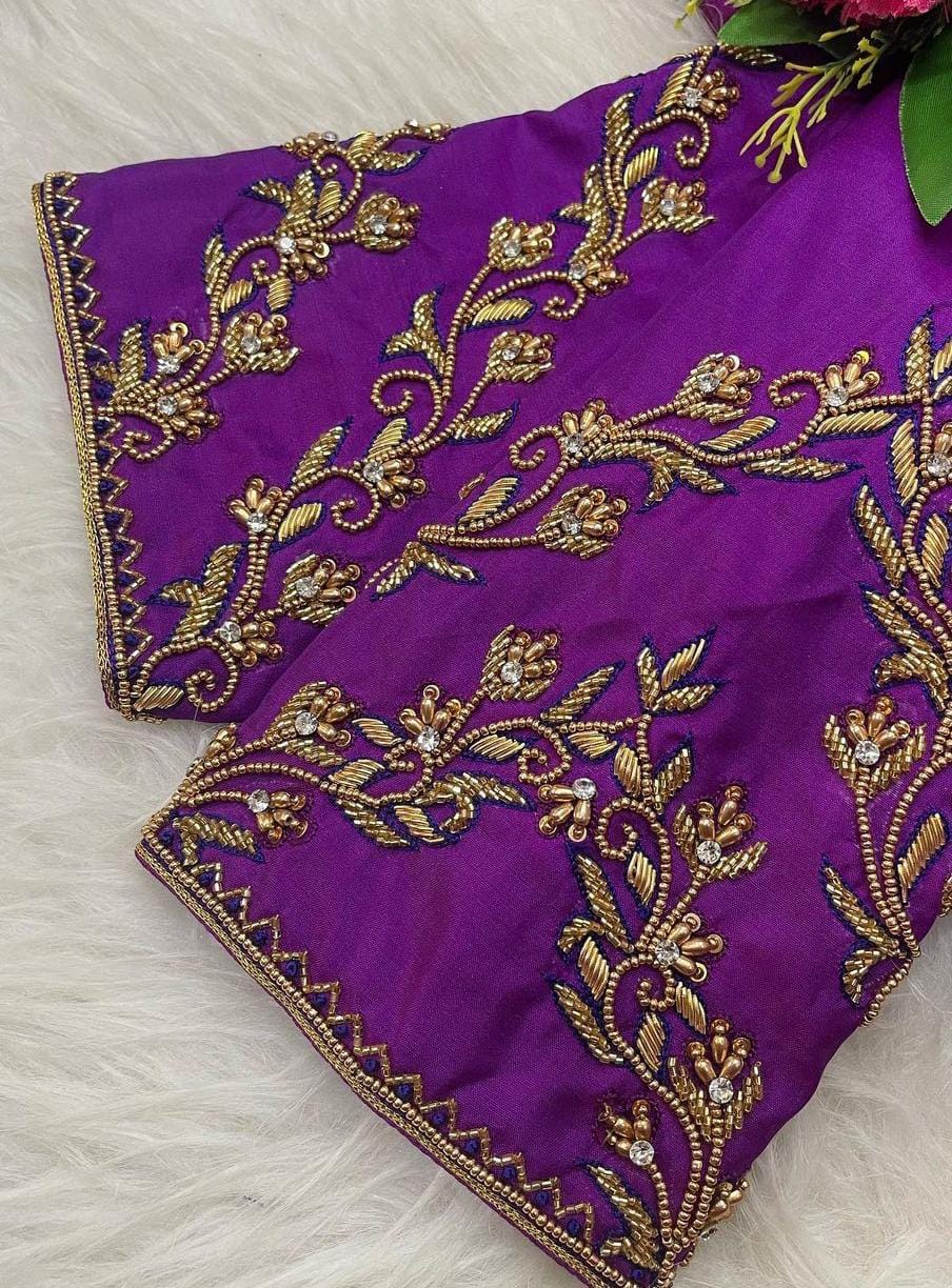 Made to order  Gold Work kardana n zardosi   handwork hand made work Blouse ready to wear any color possible any size possible fits 32-46