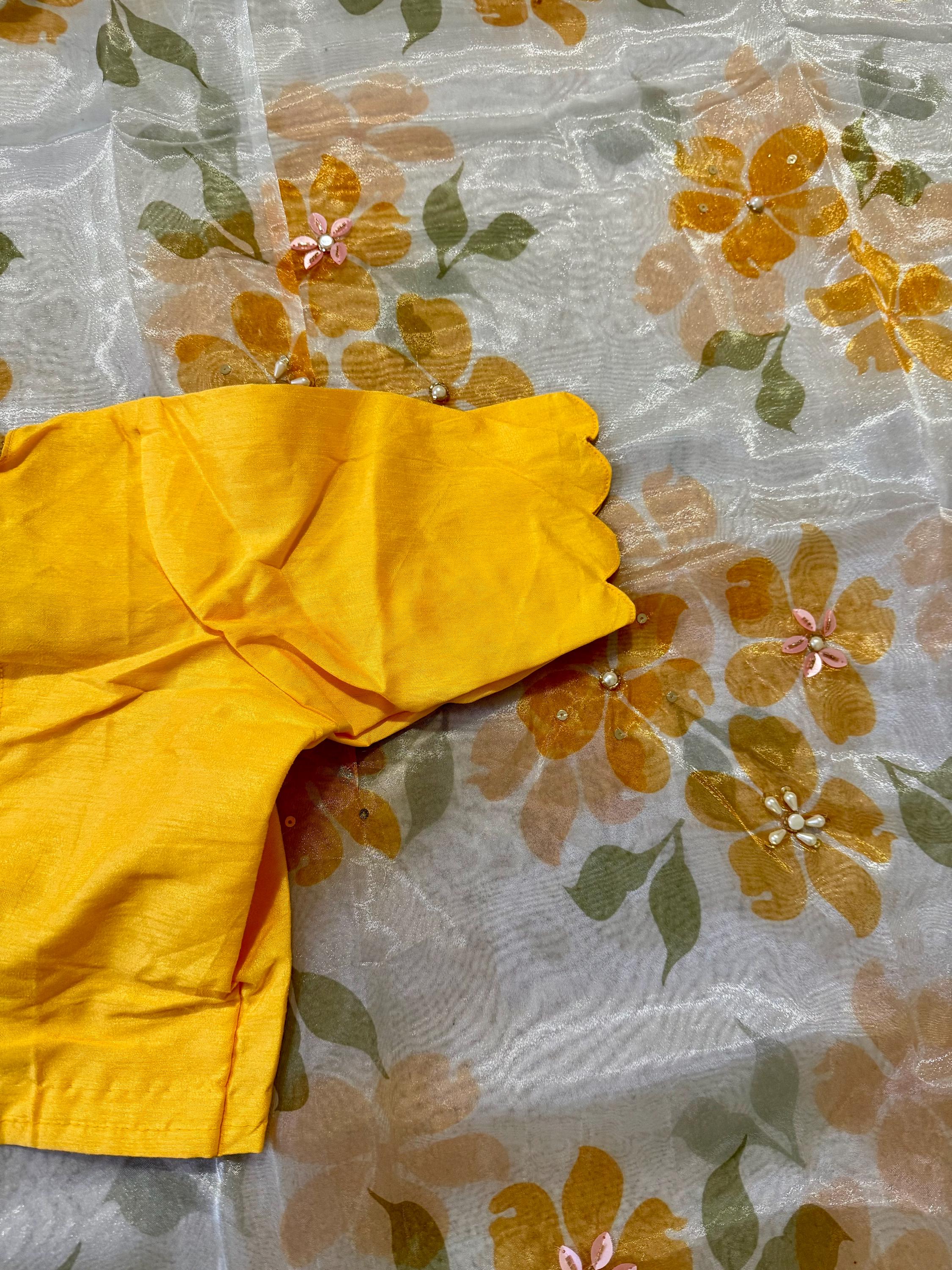Pure Silk Organza Saree light weight with eye cooling colors