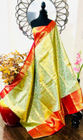 Beautiful pestal pestal shade Bridal  2 gram gold pure handloom  Silk Kanjeevarm/Kanchipattu Saree ready to dispatch silk mark certified