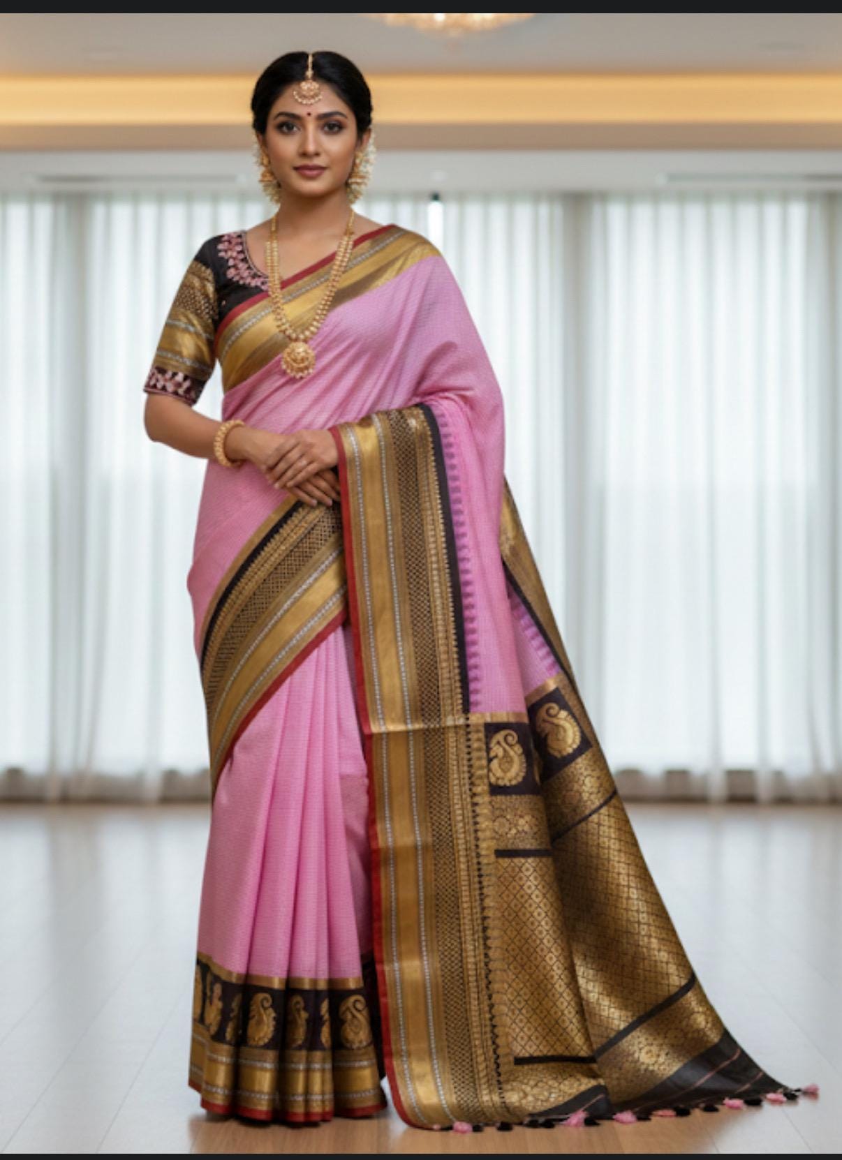 Gadwal Handloom pure silk sarees in rare colors and ready to wear blouse with embroidered blouse fits up to 32 -46 saree is ready fall pico