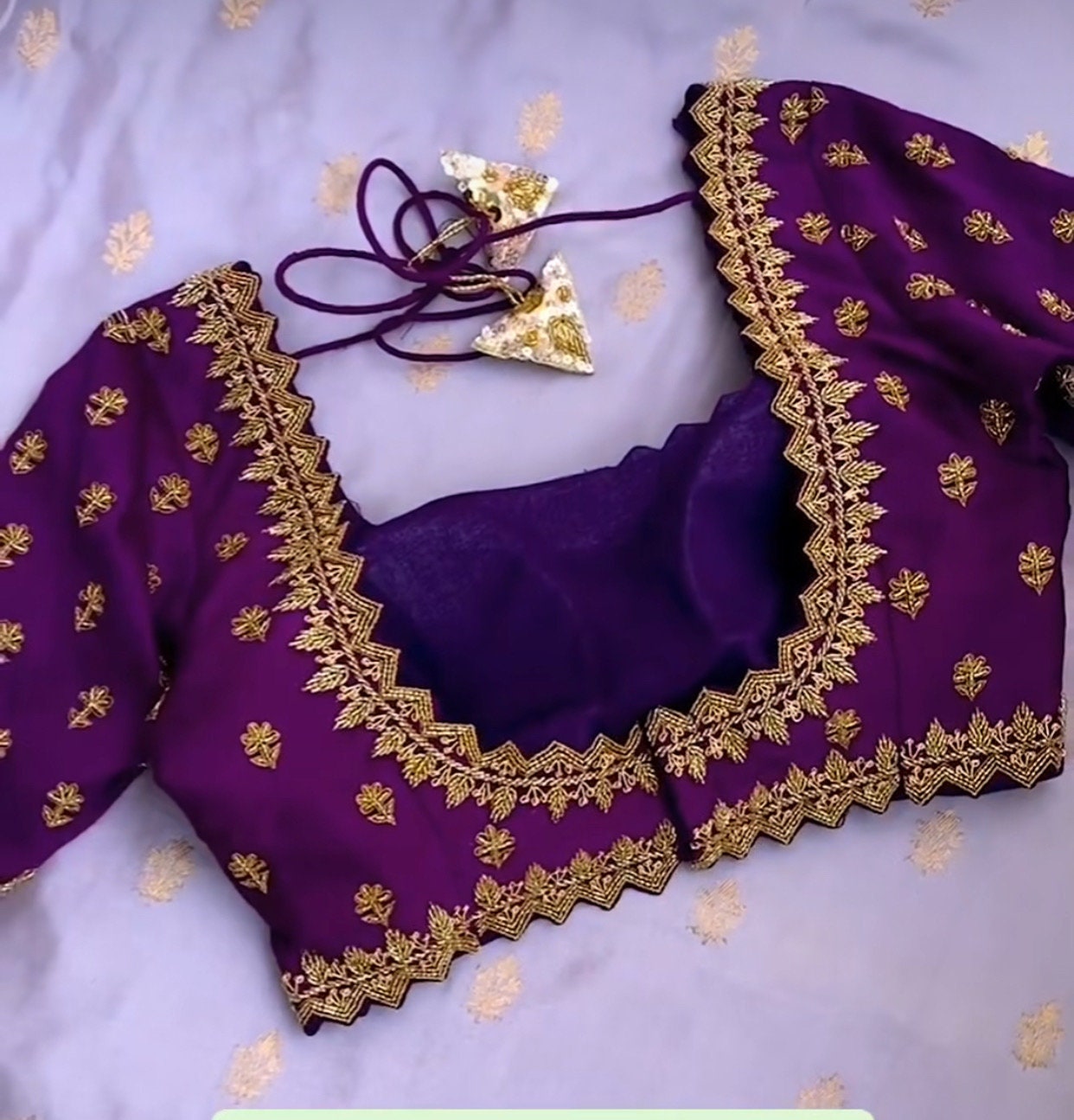 Gold Jardosi/Maggam work Blouse ready to wear