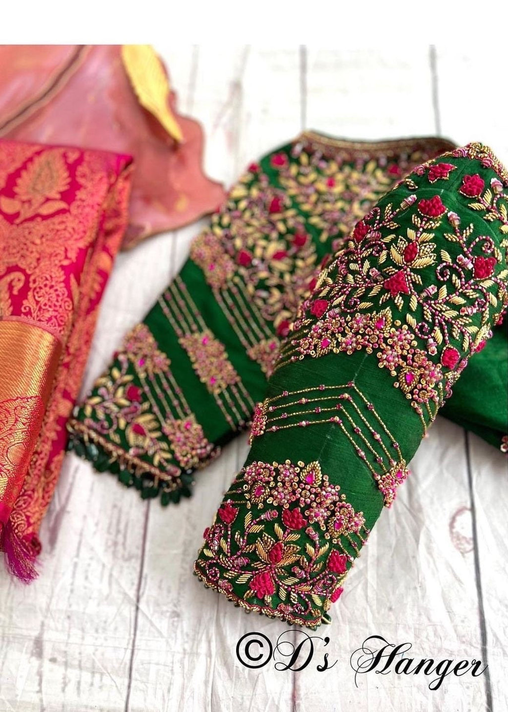 Gold Jardosi work Blouse ready to wear