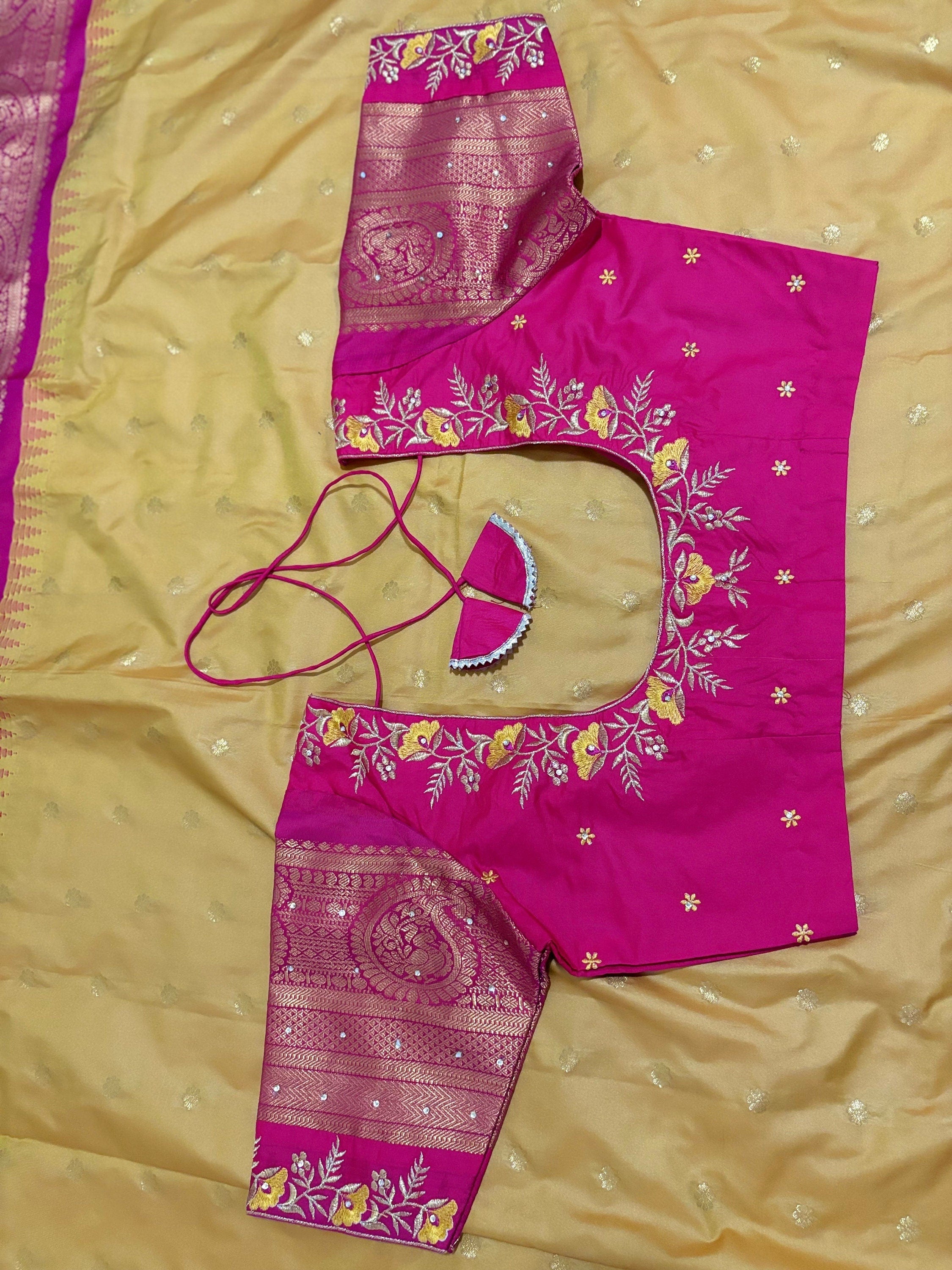 Made to order Beautiful Embroidery blouse any color any size 32-46 possible we can make blouses for your old memorable Sarees contact seller