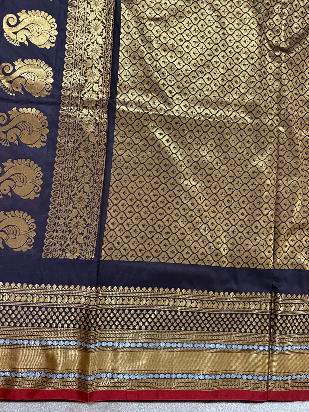 Gadwal Handloom pure silk sarees in rare colors and ready to wear blouse with embroidered blouse fits up to 32 -46 saree is ready fall pico