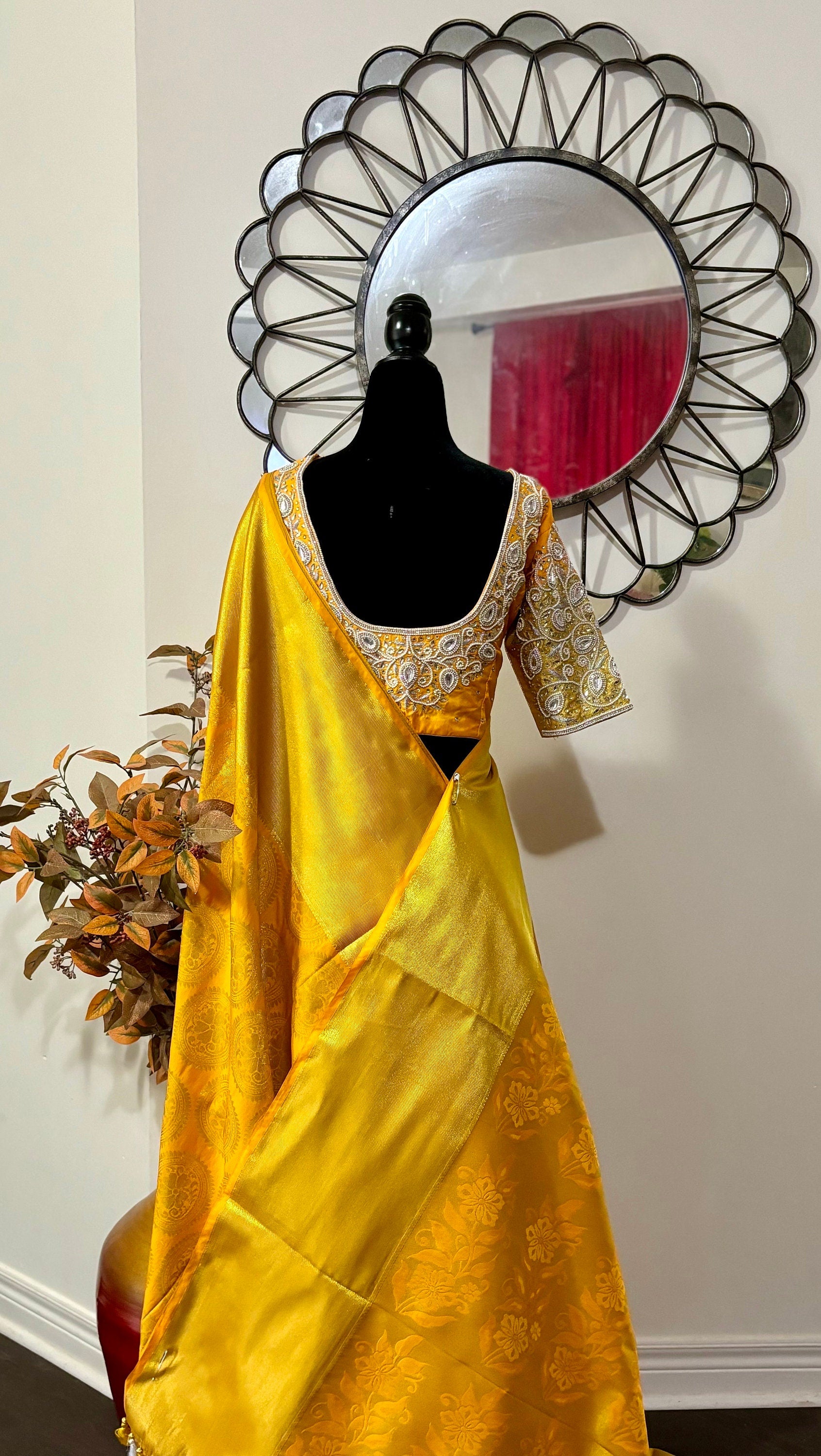 Pure Silk Kanjeevarm/Kanchipattu Sarees with ready to wear maggam blouse 32-42. Saree is ready fall and pico ideal for parties and festivals
