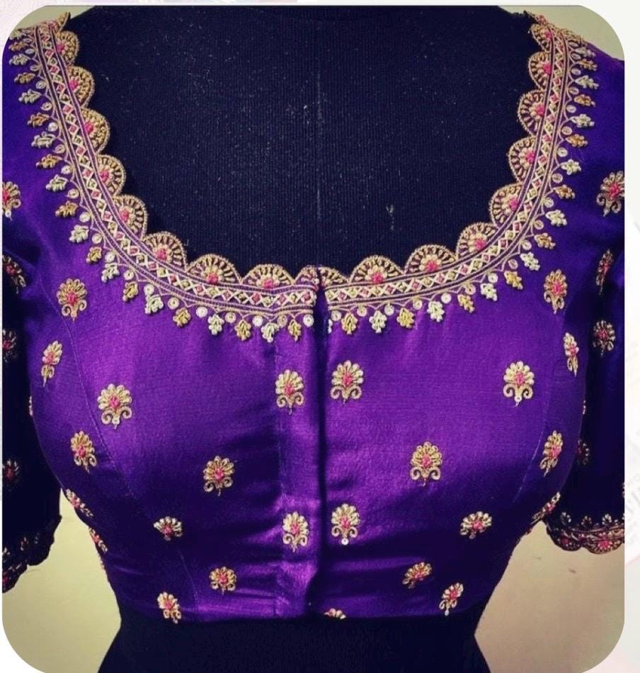 Made to order  Gold Work kardana n zardosi   handwork hand made work Blouse ready to wear any color possible any size possible fits 32-46