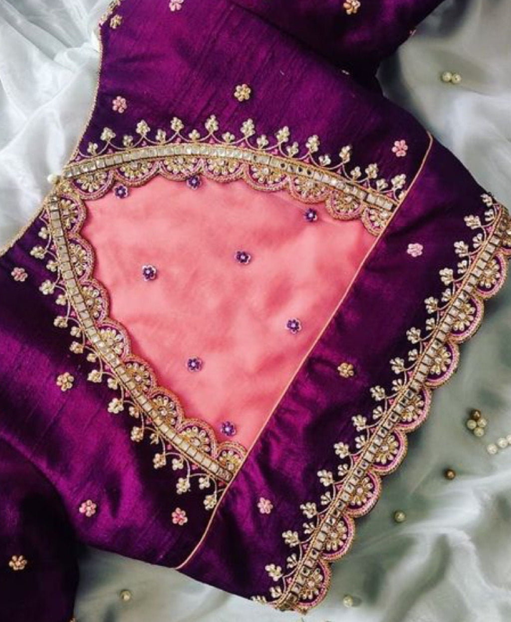 Gold Jardosi/Maggam work Blouse ready to wear