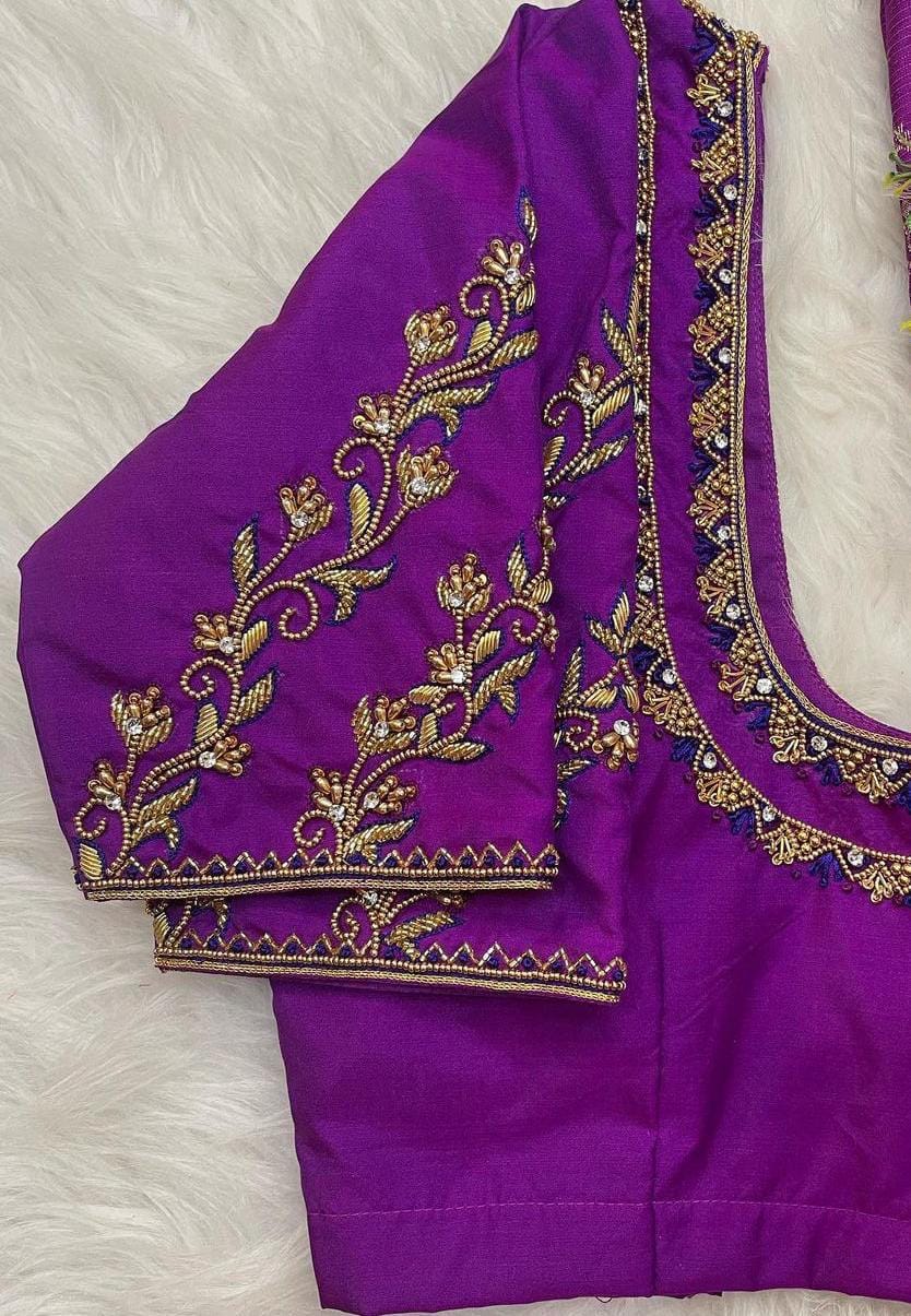 Made to order  Gold Work kardana n zardosi   handwork hand made work Blouse ready to wear any color possible any size possible fits 32-46
