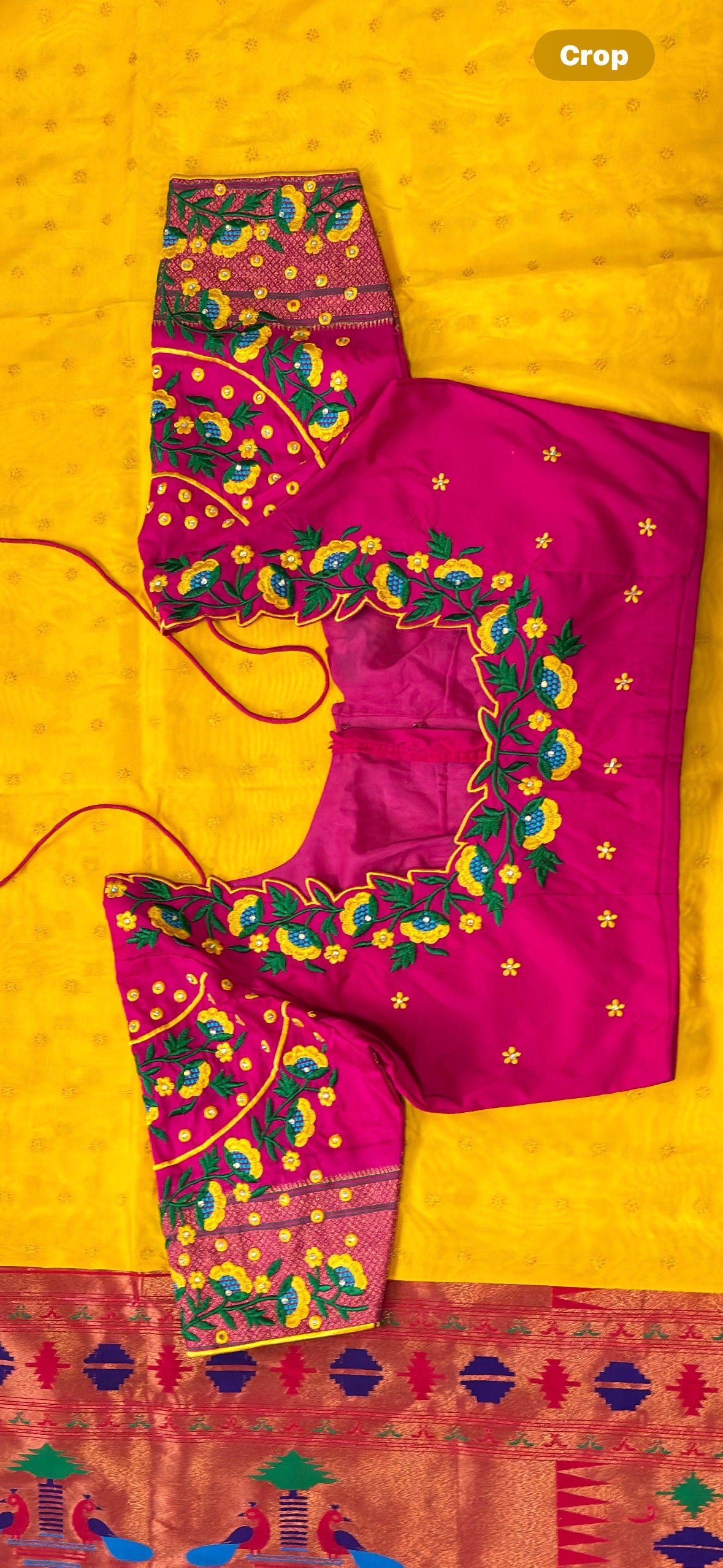 Beautiful pythani pure silk saree with   ready to wear beautiful  work blouse fits up to 32 to 46
