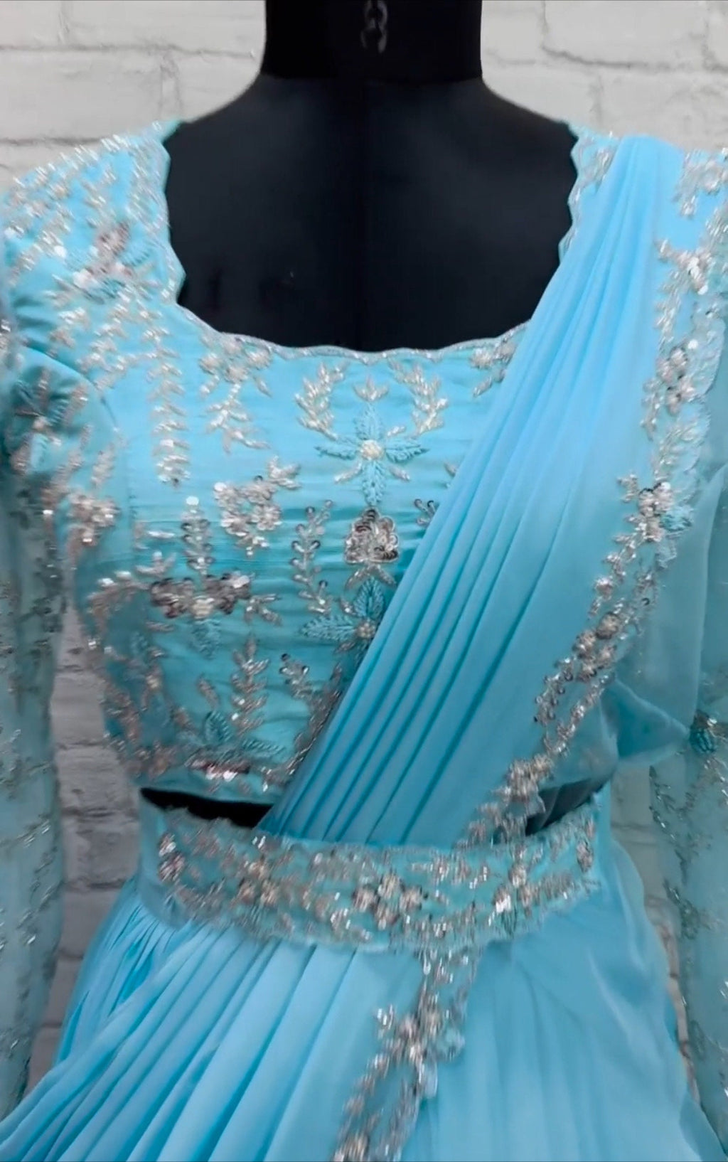 Bridal heavy embroidery work/georgette  lihanga dyeble fabric lihanga can be customize in colour and in any size