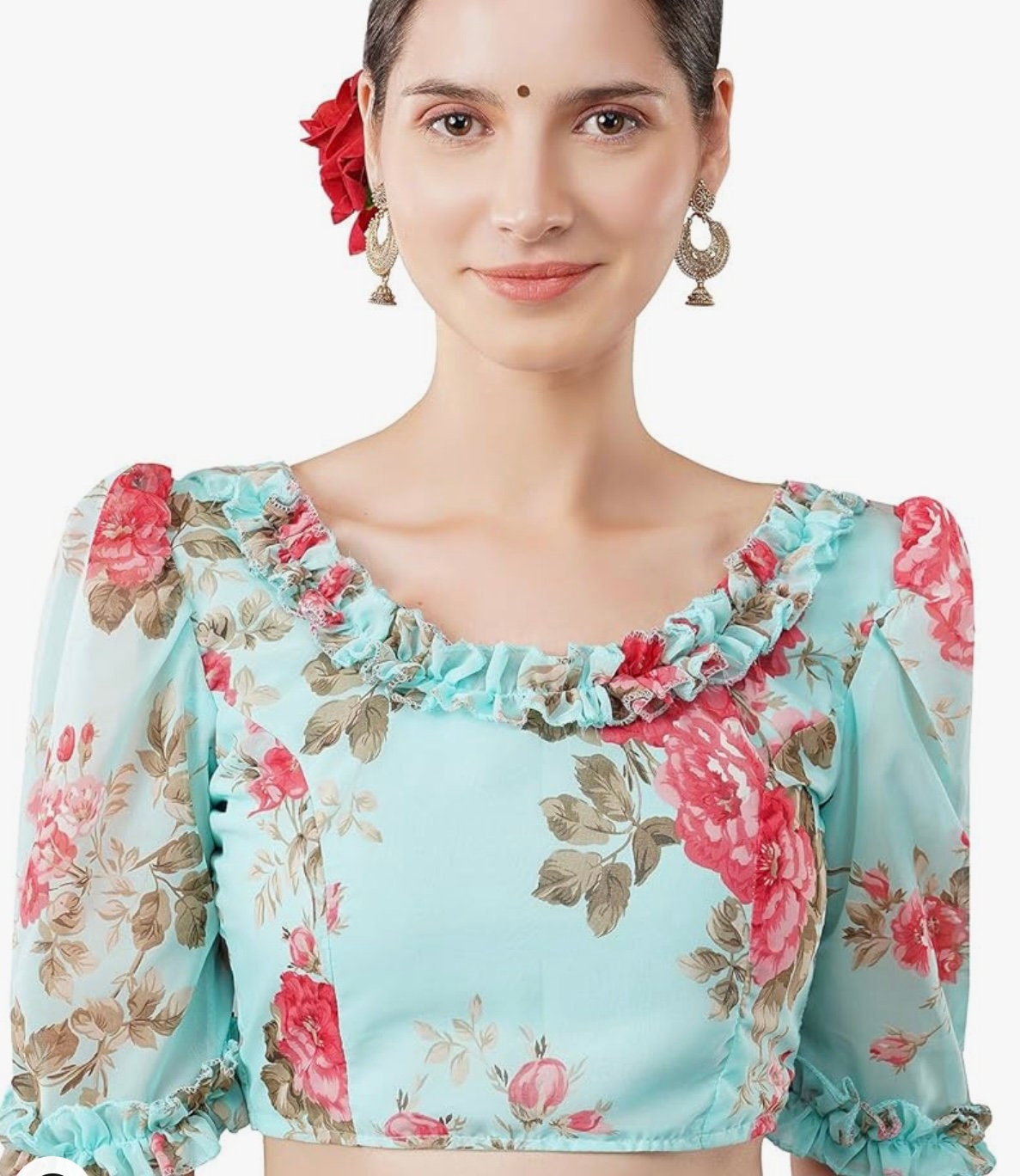 Floral organza Blouse