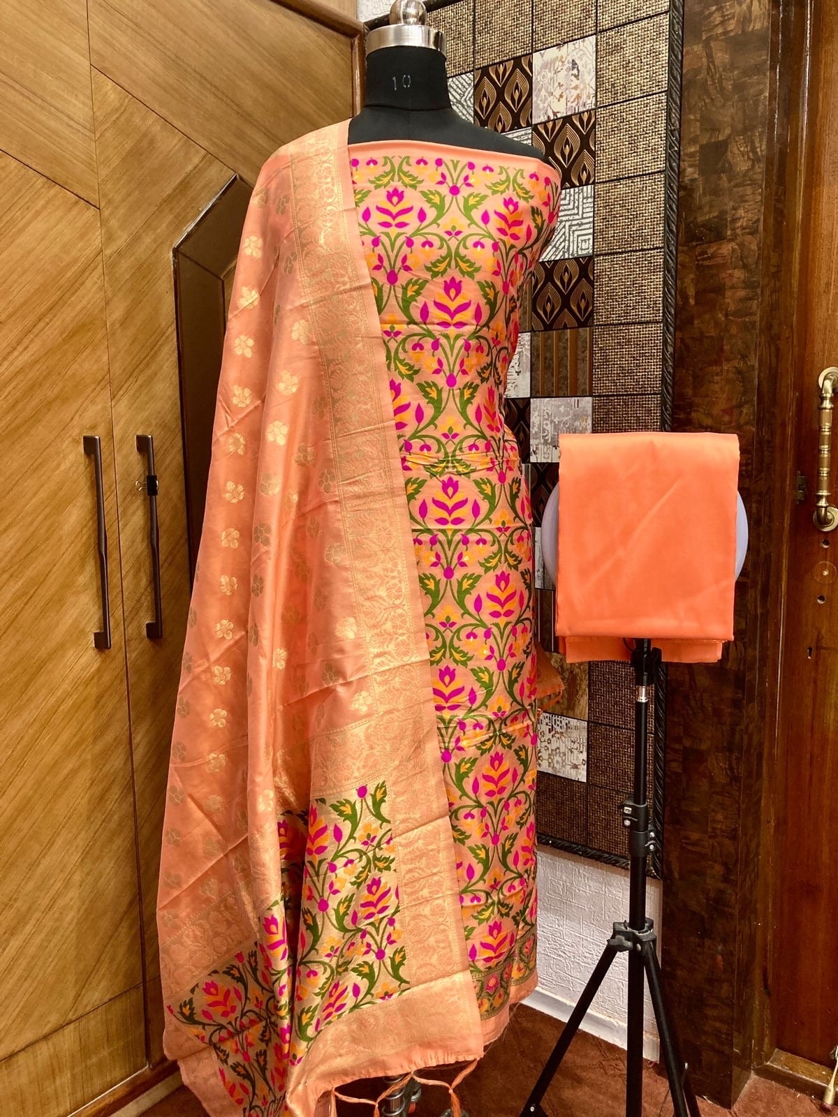 Banarasi silk suites 3 in one pack ready made choose any 3 we customize for your size(ask seller for availability)