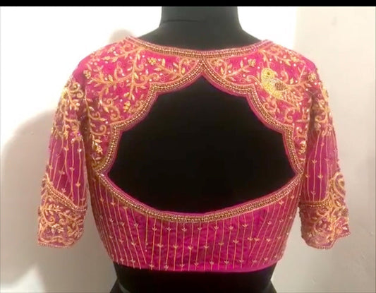 Gold Jardosi/kardana Maggam work Blouse ready to wear ready to wear 32 to 46