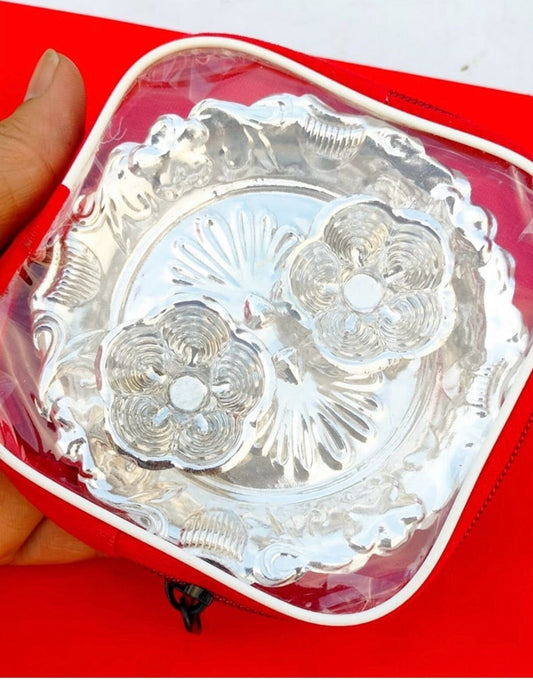 Set of 10 German silver Retun gifts pasupu kukum blowls with tray