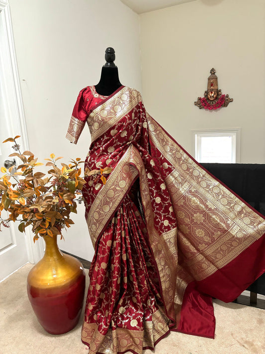 Banarsi handloom Kattan by Kattan pure silk wedding/Reception saree