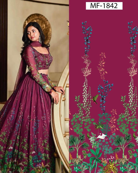 Designer party wear Pure falling  Fabric pure georgette Digital print Soft and flowy Georgette  Lihanga