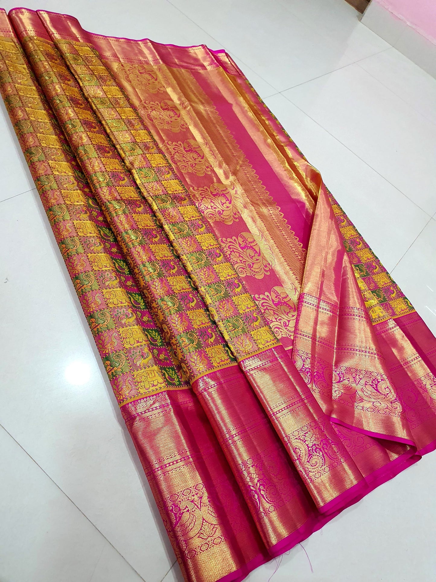 Kanchipuram pure silk full Koravai 3d exclusive weaves designer wedding collection limited edition ask seller for availability