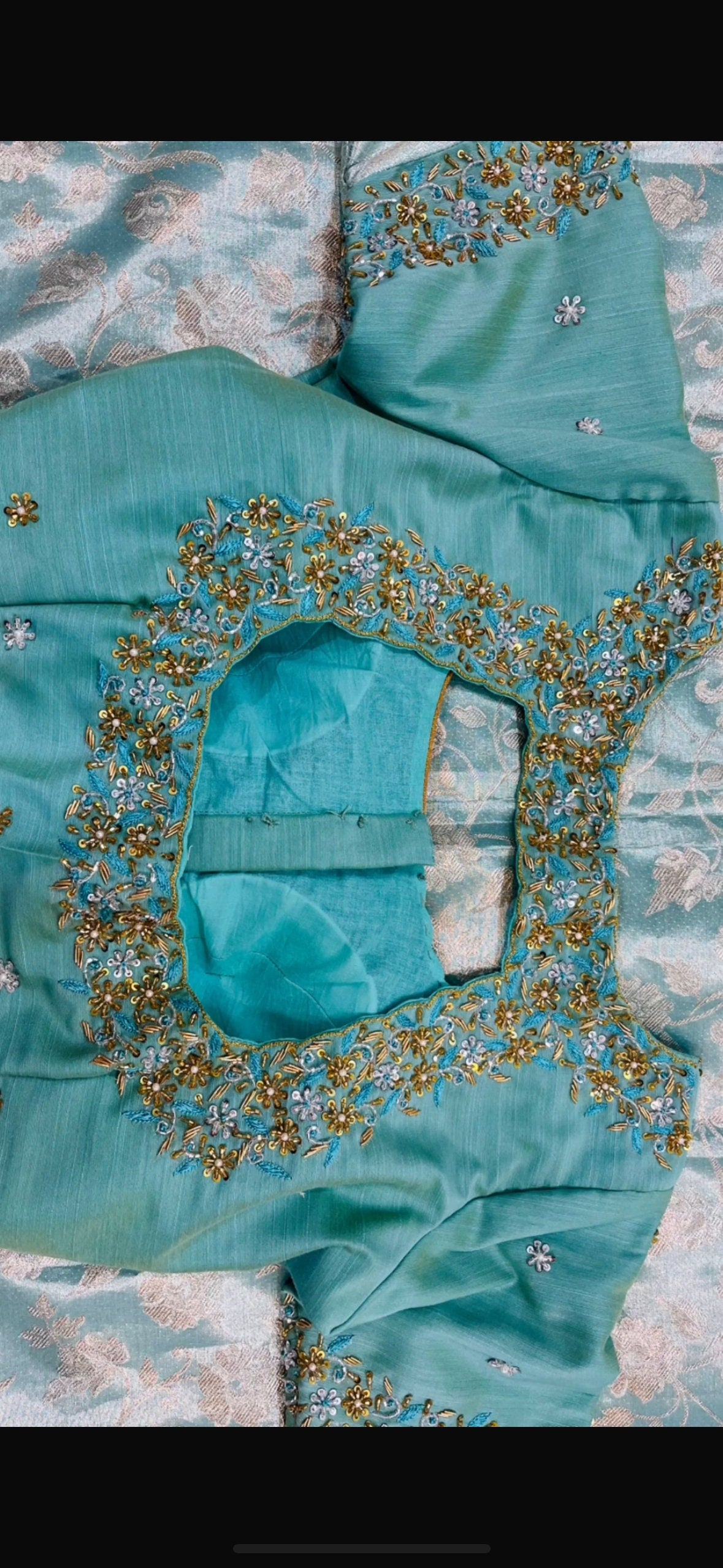 Gold Work kardana n zardosi net hands  work Blouse ready to wear 32-46 / Any color possible