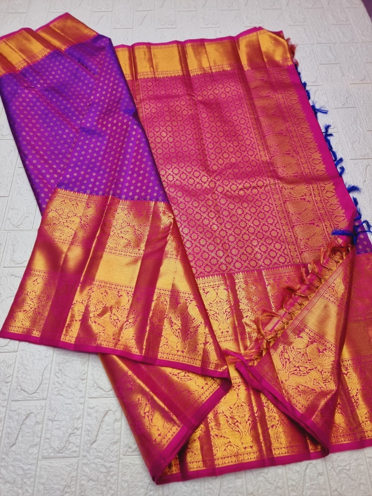 2 gram gold pure handloom  Silk Kanjeevarm/Kanchipattu Bridal Sarees; see description / Ask seller before booking for availability