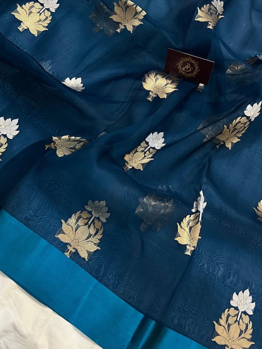 Beautiful falling soft Banarsi fancy beautiful kora organza double zari silk saree with soft and falling metrial