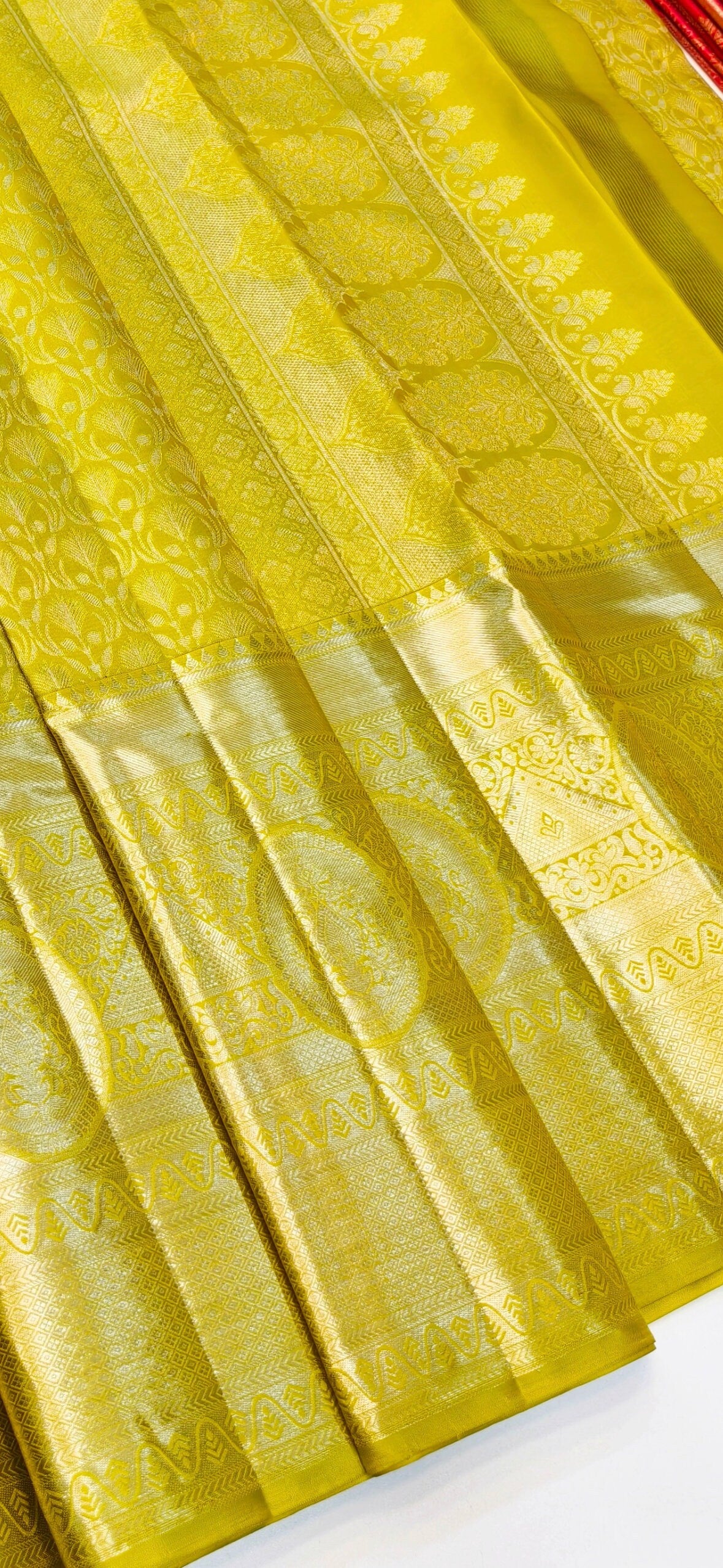 Bridal Exclusive 2 gram pure kanjeevaram / kanchipattu pure kanchipattu handwohen kuttu all over stitching Meena designs silk mark saree