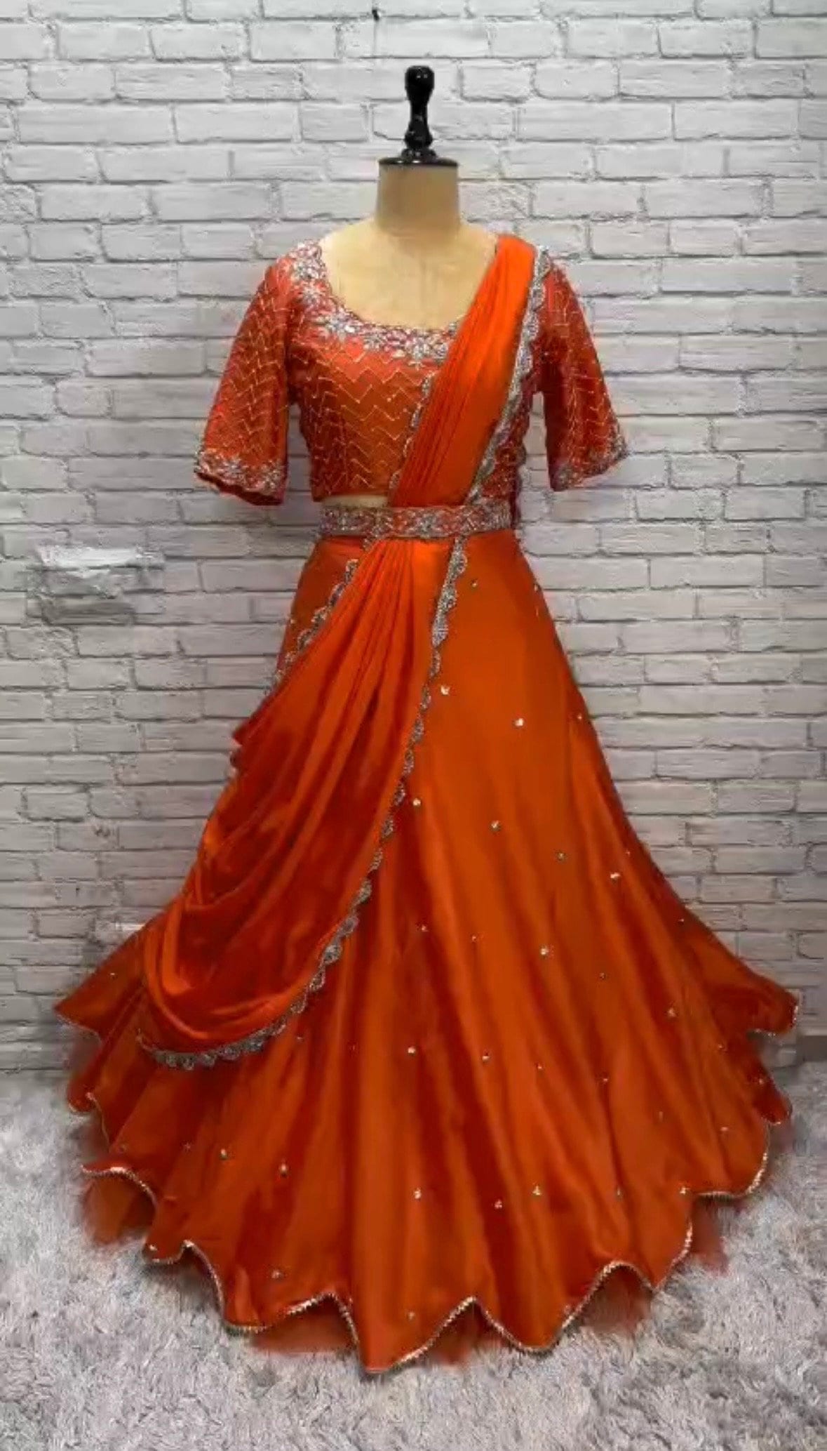 Bridal heavy embroidery work/ georgett lihanga dyeble fabric lihanga can be customize in colour and in any size