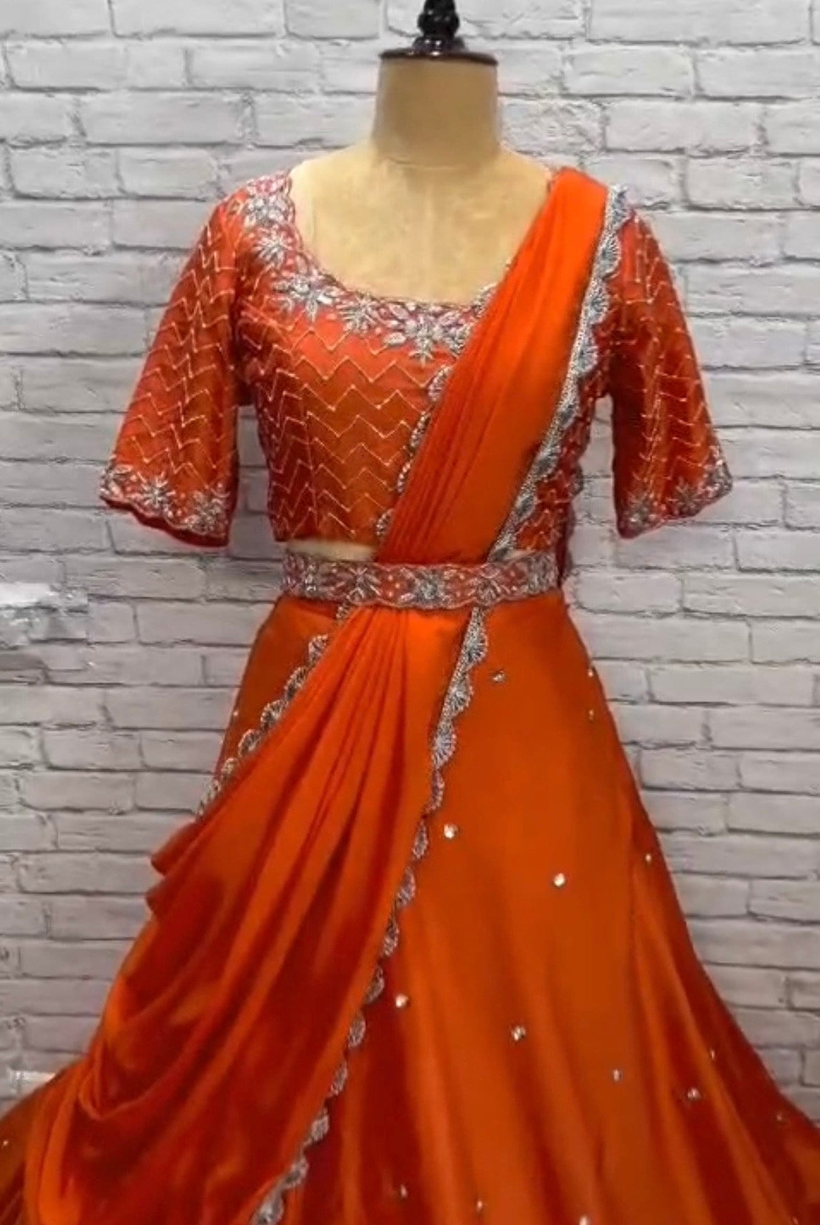 Bridal heavy embroidery work/ georgett lihanga dyeble fabric lihanga can be customize in colour and in any size