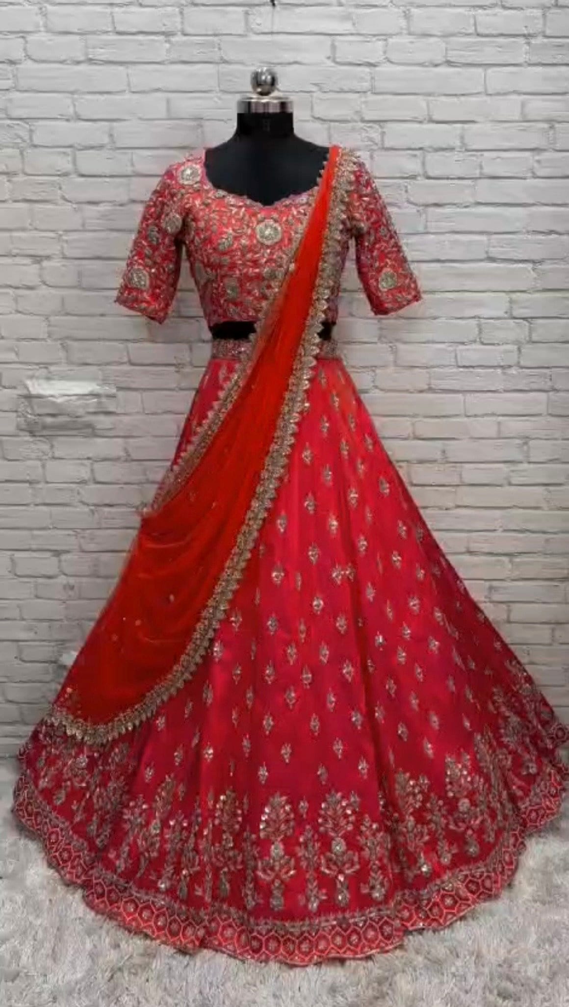 Bridal heavy embroidery work/ net lihanga dyeble fabric lihanga can be customize in colour and in any size zardosi work blouse and lihanga