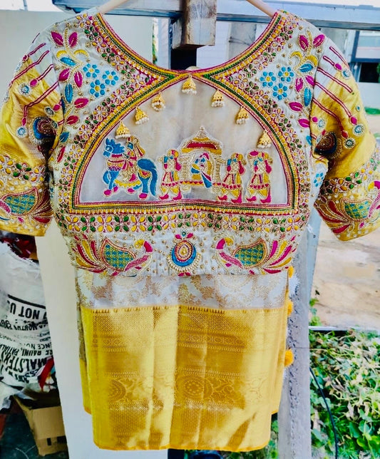 Gold Jardosi work Blouse ready to wear maggam work any color any size possible