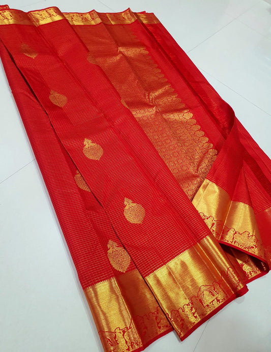 1 gram gold pure handloom  Silk Kanjeevarm/Kanchipattu Sarees silk mark certified /vaira voosi/ Ask seller before booking for availability