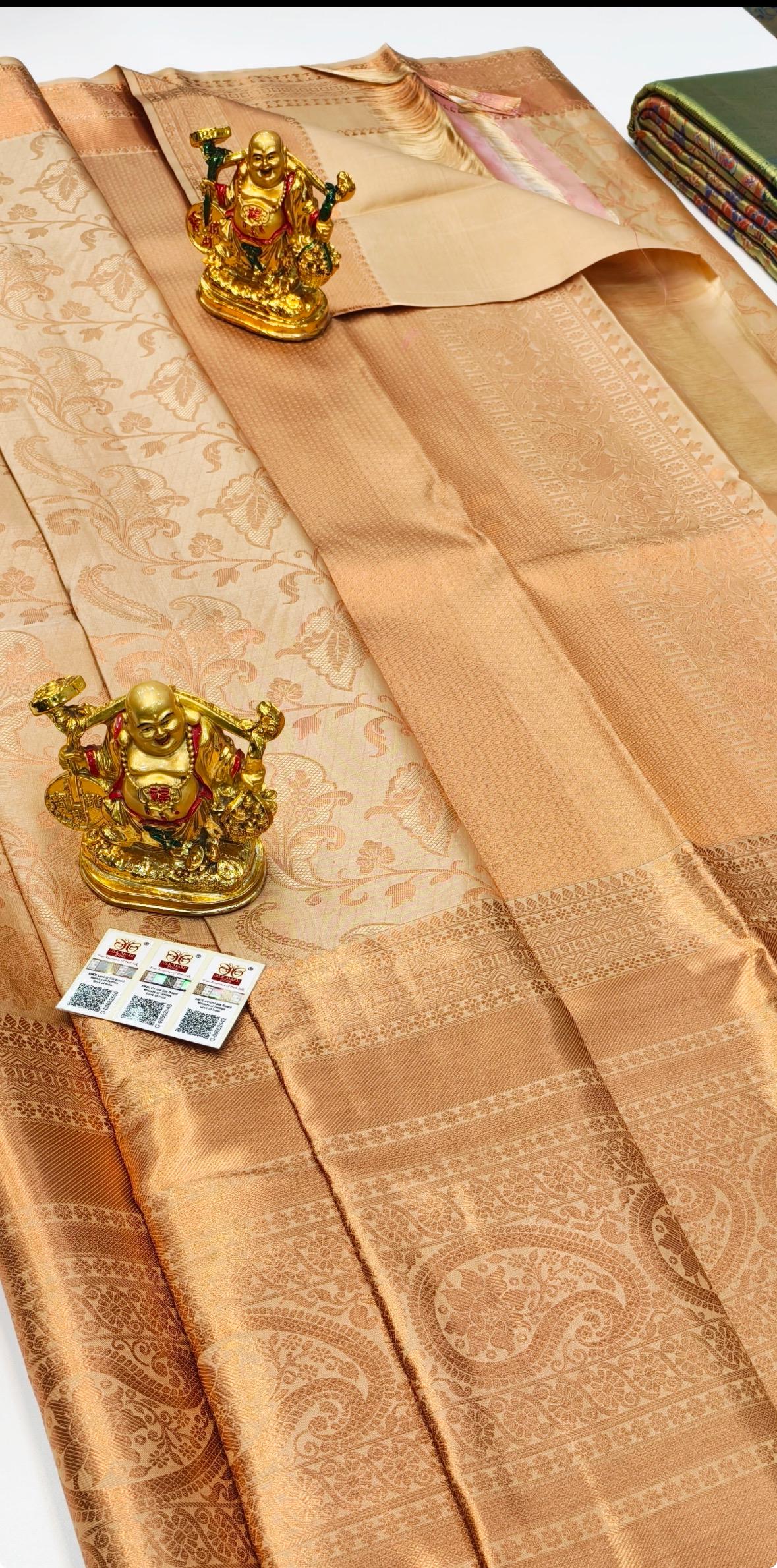 pure handloom  Silk Kanjeevarm/kanchi pattu silk mark certified Sarees;  ask seller for availability before booking shades avail