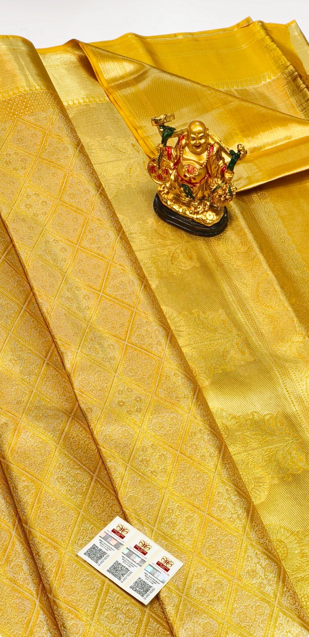 Pure Silk Kanjeevarm/Kanchipattu Sarees; silk mark saree 2 gram gold zari ask seller for availability before placing the order