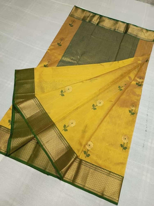 Pure Chanderi silk pattu / pure silk  saree soft silk handloom saree all over woven jall