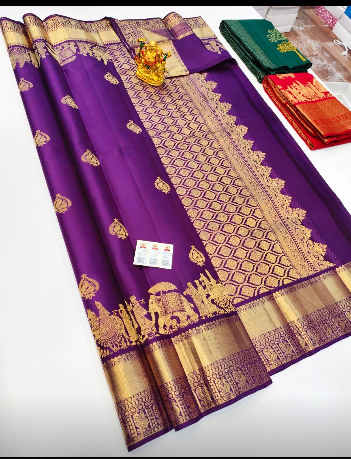 2 gram gold pure handloom  Silk Kanjeevarm/Kanchipattu Sarees silk mark certified  Ask seller before booking for availability