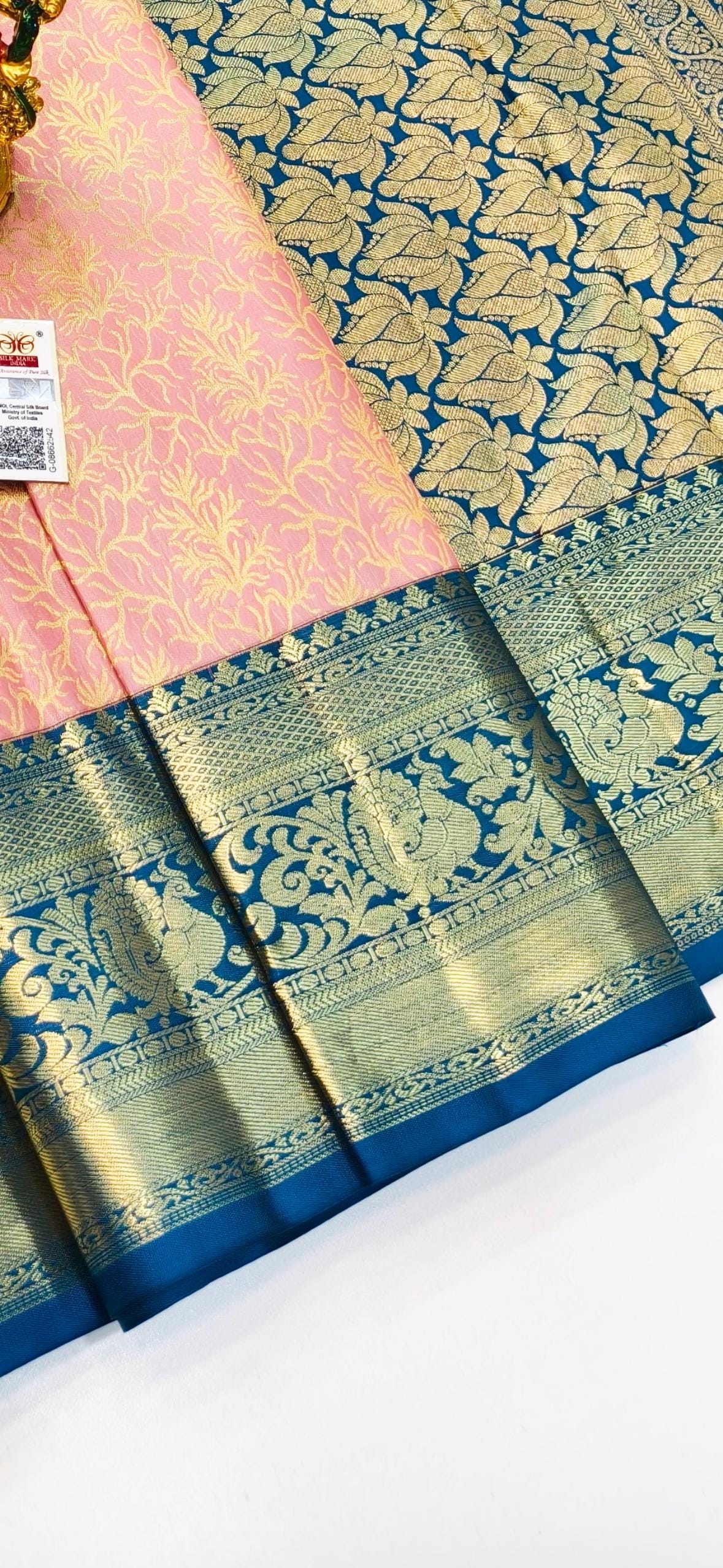 2 gram gold pure handloom  Silk Kanjeevarm/kanchi pattu silk mark certified Sarees;  ask seller for availability before booking shades avail